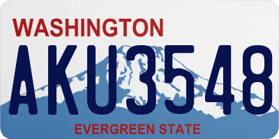 WA license plate AKU3548