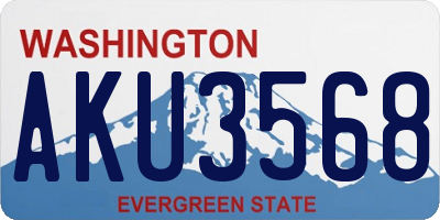 WA license plate AKU3568