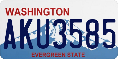 WA license plate AKU3585