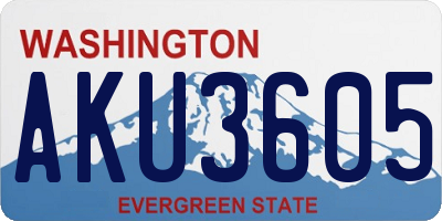 WA license plate AKU3605