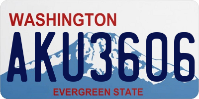 WA license plate AKU3606