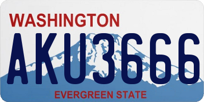 WA license plate AKU3666