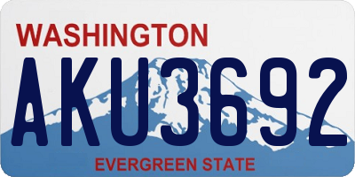 WA license plate AKU3692