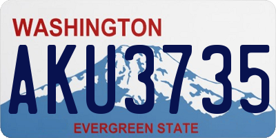 WA license plate AKU3735