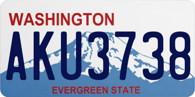 WA license plate AKU3738
