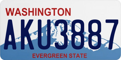 WA license plate AKU3887
