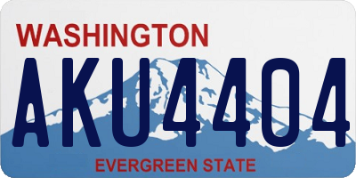 WA license plate AKU4404