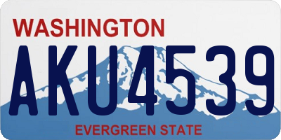 WA license plate AKU4539