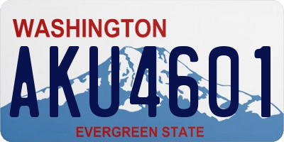 WA license plate AKU4601