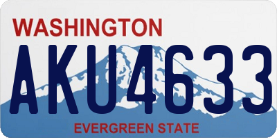 WA license plate AKU4633