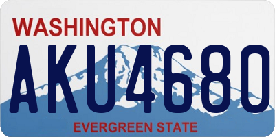 WA license plate AKU4680