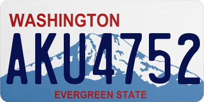 WA license plate AKU4752