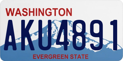 WA license plate AKU4891