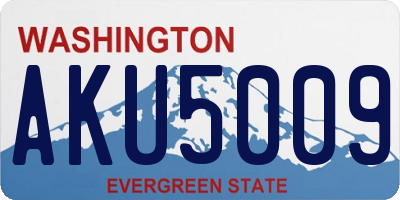 WA license plate AKU5009
