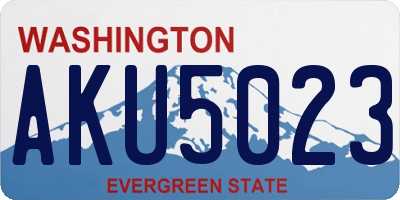 WA license plate AKU5023