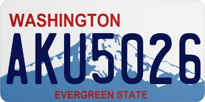 WA license plate AKU5026