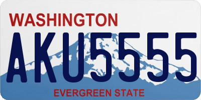 WA license plate AKU5555