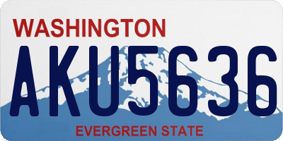 WA license plate AKU5636