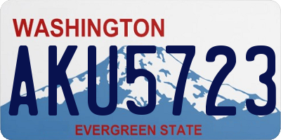 WA license plate AKU5723