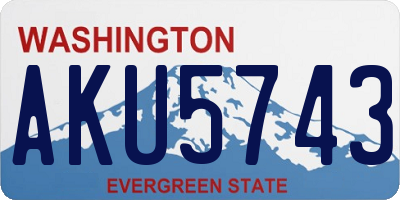WA license plate AKU5743
