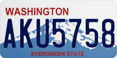 WA license plate AKU5758