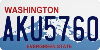 WA license plate AKU5760