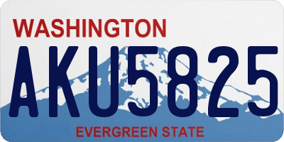WA license plate AKU5825