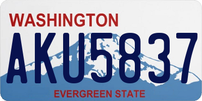 WA license plate AKU5837