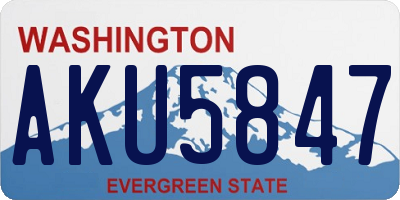 WA license plate AKU5847