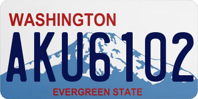 WA license plate AKU6102