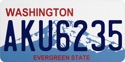 WA license plate AKU6235