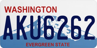 WA license plate AKU6262
