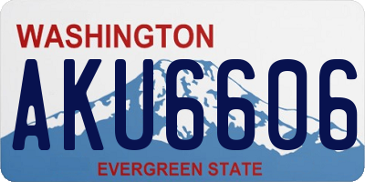 WA license plate AKU6606