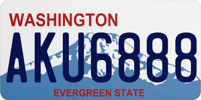 WA license plate AKU6888