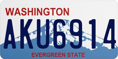 WA license plate AKU6914