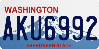 WA license plate AKU6992