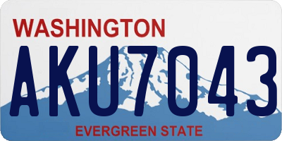 WA license plate AKU7043