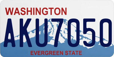 WA license plate AKU7050