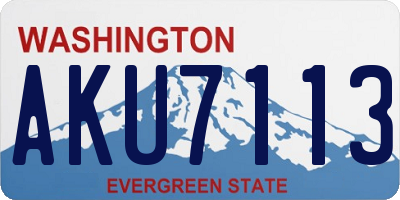 WA license plate AKU7113