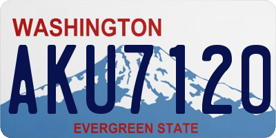 WA license plate AKU7120