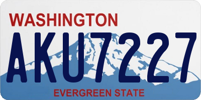 WA license plate AKU7227