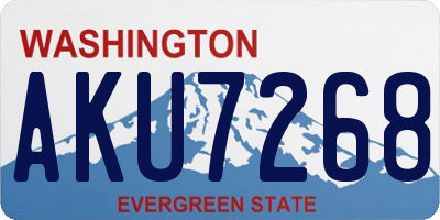 WA license plate AKU7268