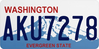 WA license plate AKU7278