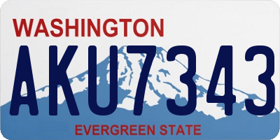 WA license plate AKU7343