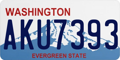 WA license plate AKU7393