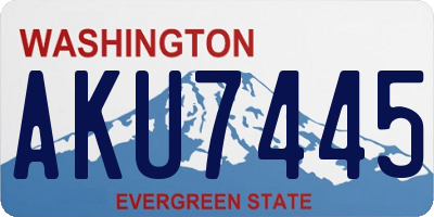 WA license plate AKU7445