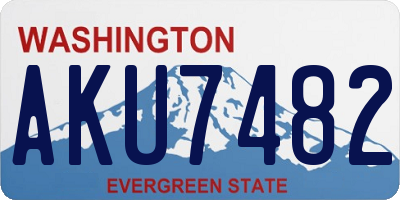 WA license plate AKU7482