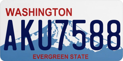 WA license plate AKU7588