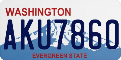 WA license plate AKU7860