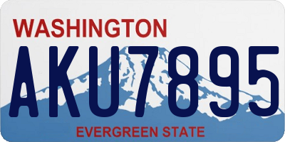 WA license plate AKU7895